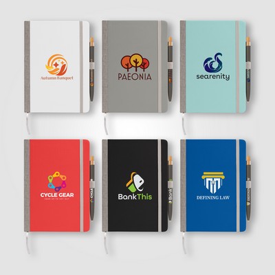 Steinbeck Recycled Hard Cover Journal & Pen Set - A5 5.9" x 8.3"