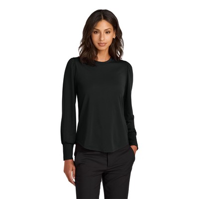 Mercer+Mettle® Womens Stretch Jersey Long Sleeve Blouson Top