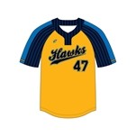 SAMPLE Juice Two-Button Pro Neck Short Sleeve Loose Jersey, Power Stretch/Pin Dot Mesh; Adult; M