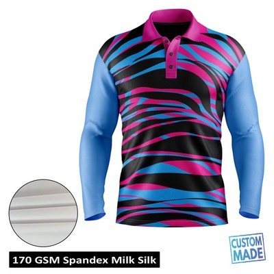 Sublimation Long Sleeve Polo - Spandex Interlock - Men, Women, Kids