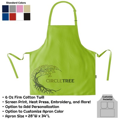 Cotton Twill Bib Apron - 28"W X 34"L