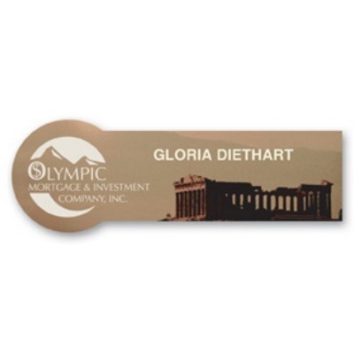 Full Color Name Badge w/Personalization (1.25"x3.625") Circle End
