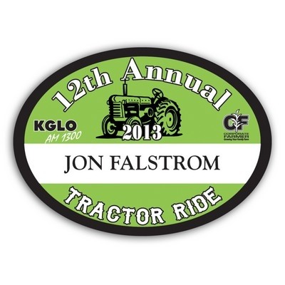 Full Color Name Badge w/ Personalization (2.375x3.125") Oval