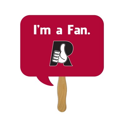 Square Thought Bubble Fast Hand Fan (1 Side) 1 Day