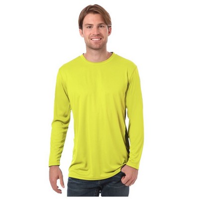 Adult Long Sleeve Moisture Wicking Crew Neck Tee Shirt
