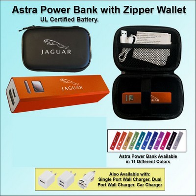 Astra Power Bank Gift Set in Zipper Wallet 3000 mAh - Orange No Extra Tariff