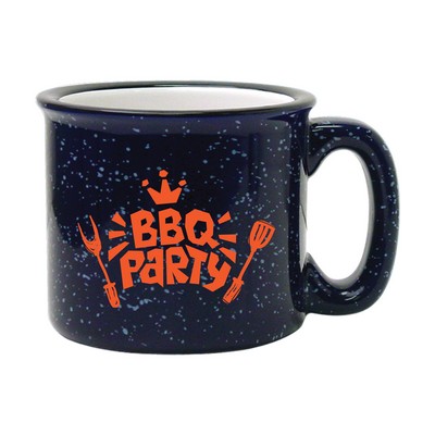15 oz. Cobalt Blue Out White In Speckled Campfire Mug